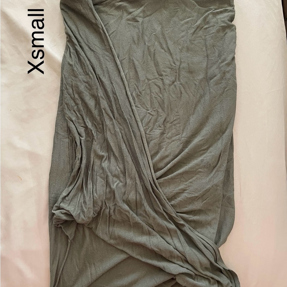 Express Olive Green Midi Skirt